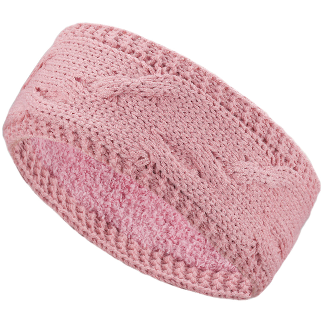 JB707 - One Dozen Cable Knit Fuzzy Lined Ear Warmer Headband