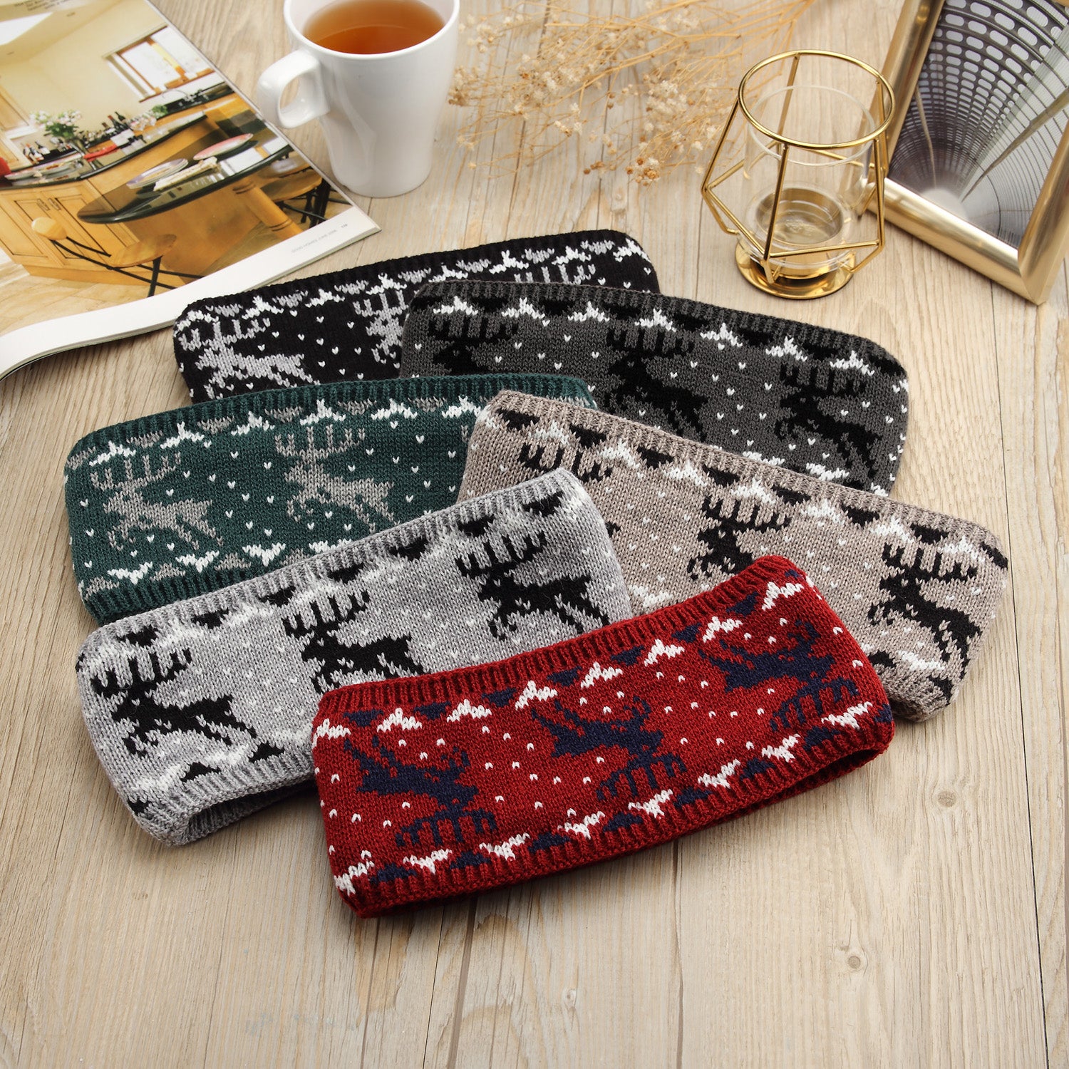 JB720 - One Dozen Knitted Fuzzy Lined Ear Warmer Headband