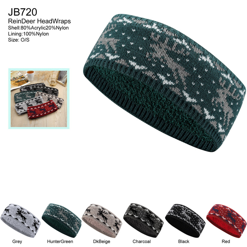 JB720 - One Dozen Knitted Fuzzy Lined Ear Warmer Headband