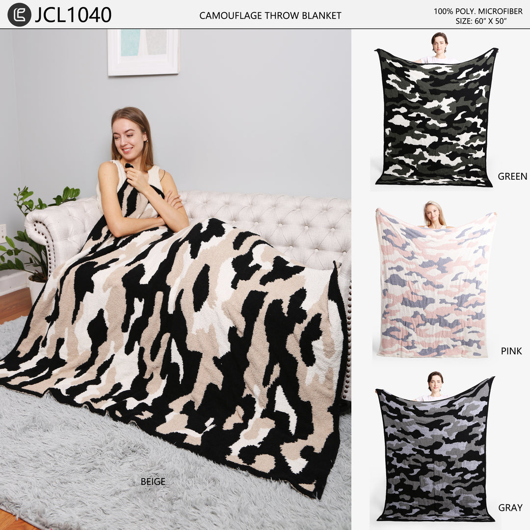JCL1040 - CAMOUFLAGE PATTERN LUXURY SOFT THROW BLANKET