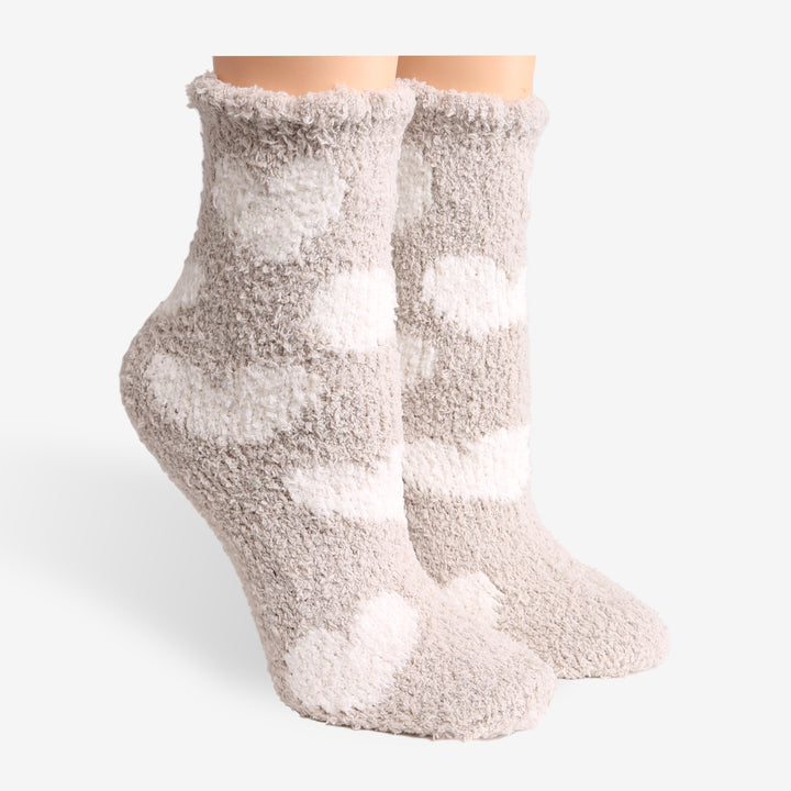 JCS104 - HEART PATTERN LUXURY SOFT MINI-CREW SOCKS - 6PC SET
