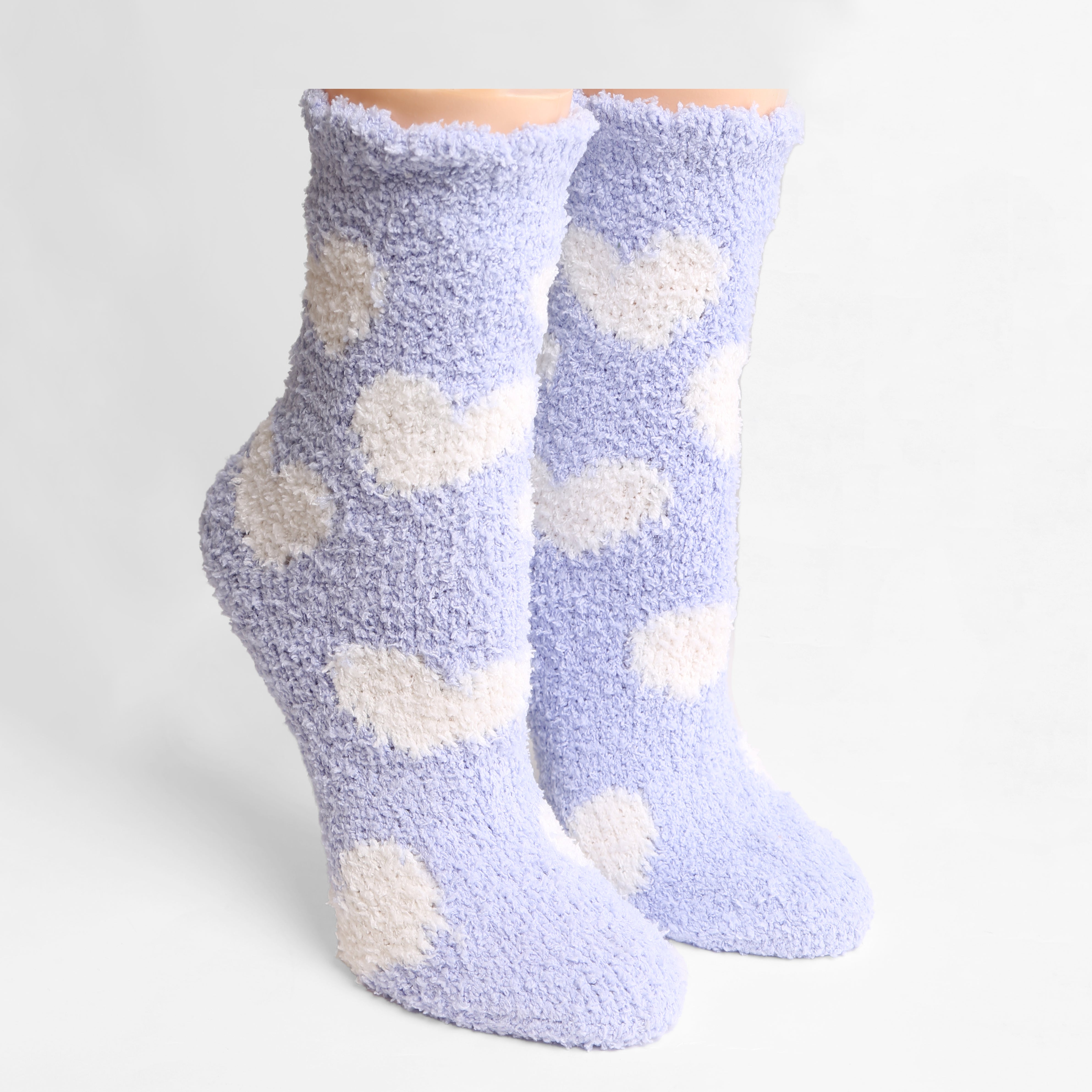 JCS104 - HEART PATTERN LUXURY SOFT MINI-CREW SOCKS - 6PC SET