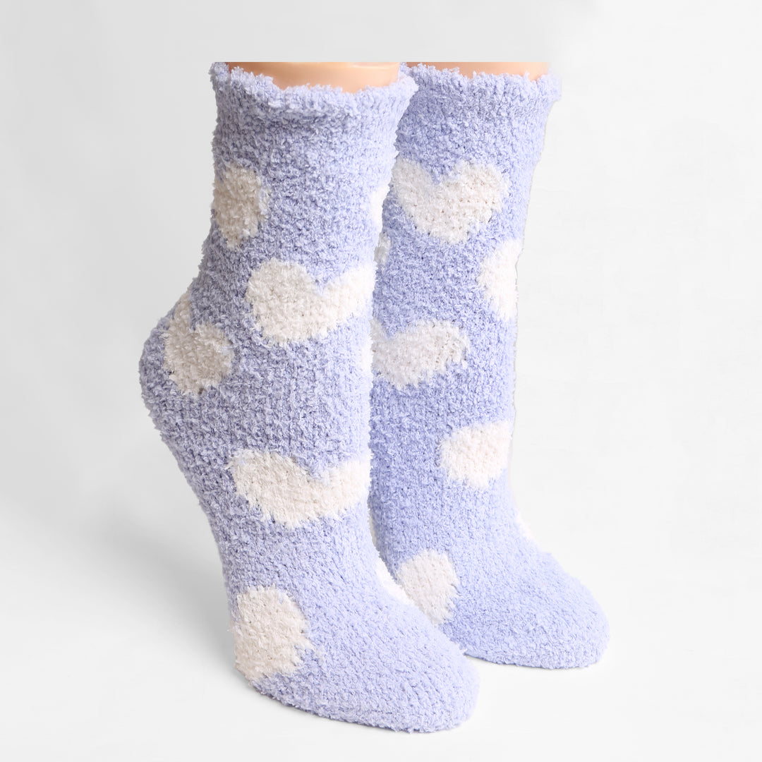 JCS104 - HEART PATTERN LUXURY SOFT MINI-CREW SOCKS - 6PC SET