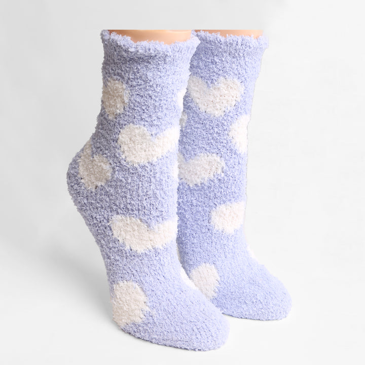 JCS104 - HEART PATTERN LUXURY SOFT MINI-CREW SOCKS - 6PC SET