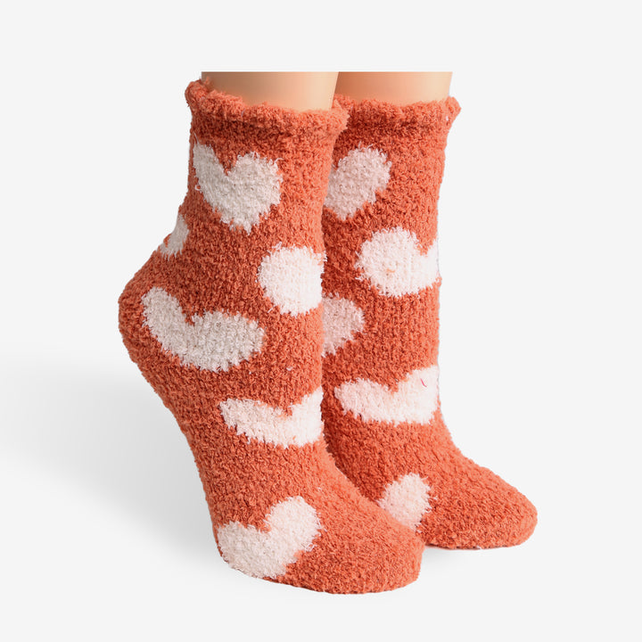 JCS104 - HEART PATTERN LUXURY SOFT MINI-CREW SOCKS - 6PC SET