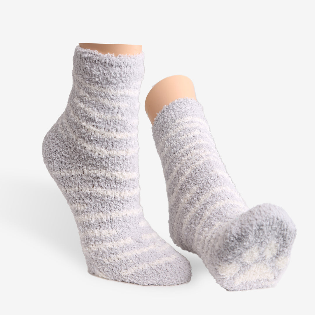 JCS106 - TIGER PRINT LUXURY SOFT MINI-CREW SOCKS W/ PAW PRINT - 6PC SET