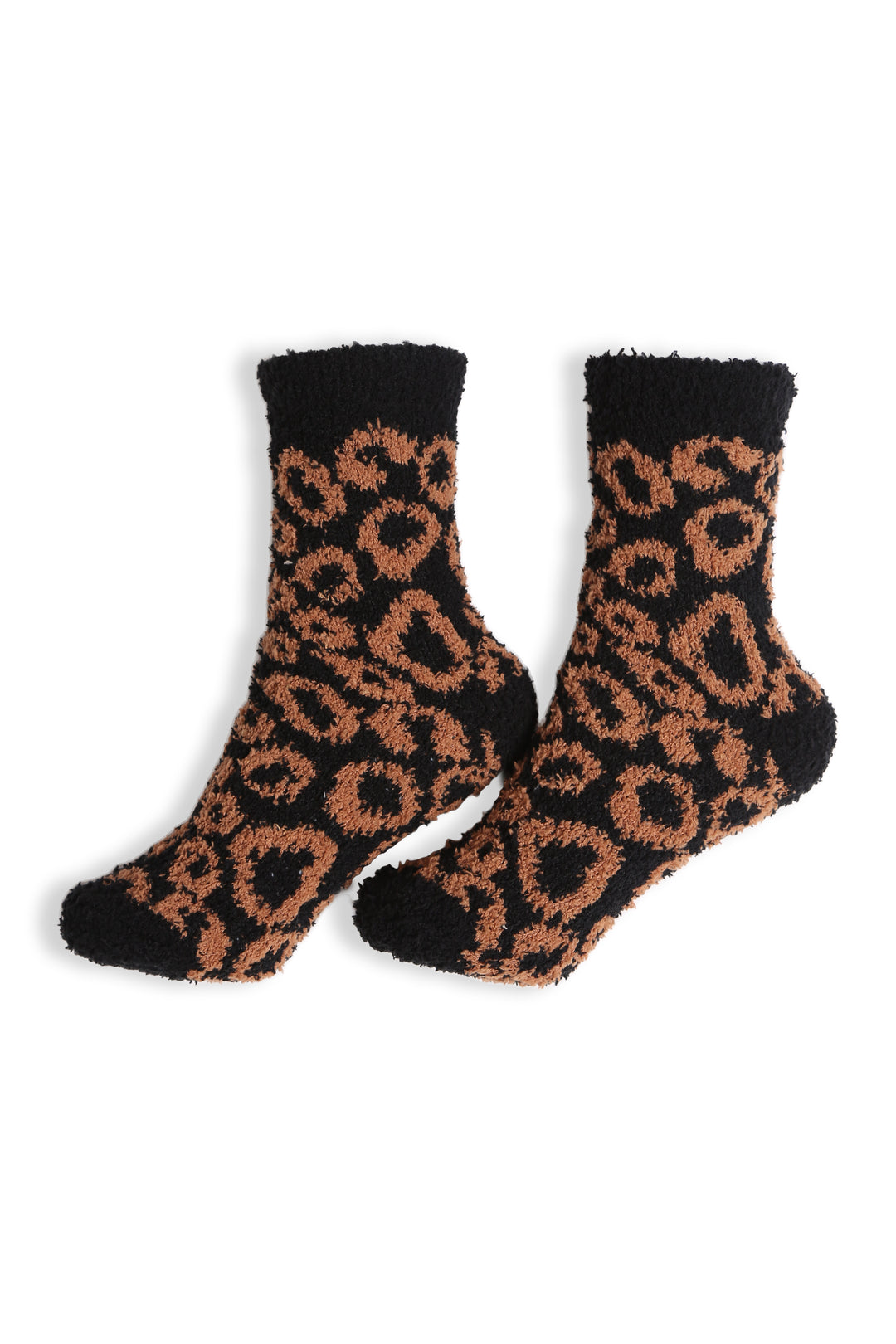 JCS107 - LEOPARD PRINT LUXURY SOFT MINI-CREW SOCKS - 6PC SET