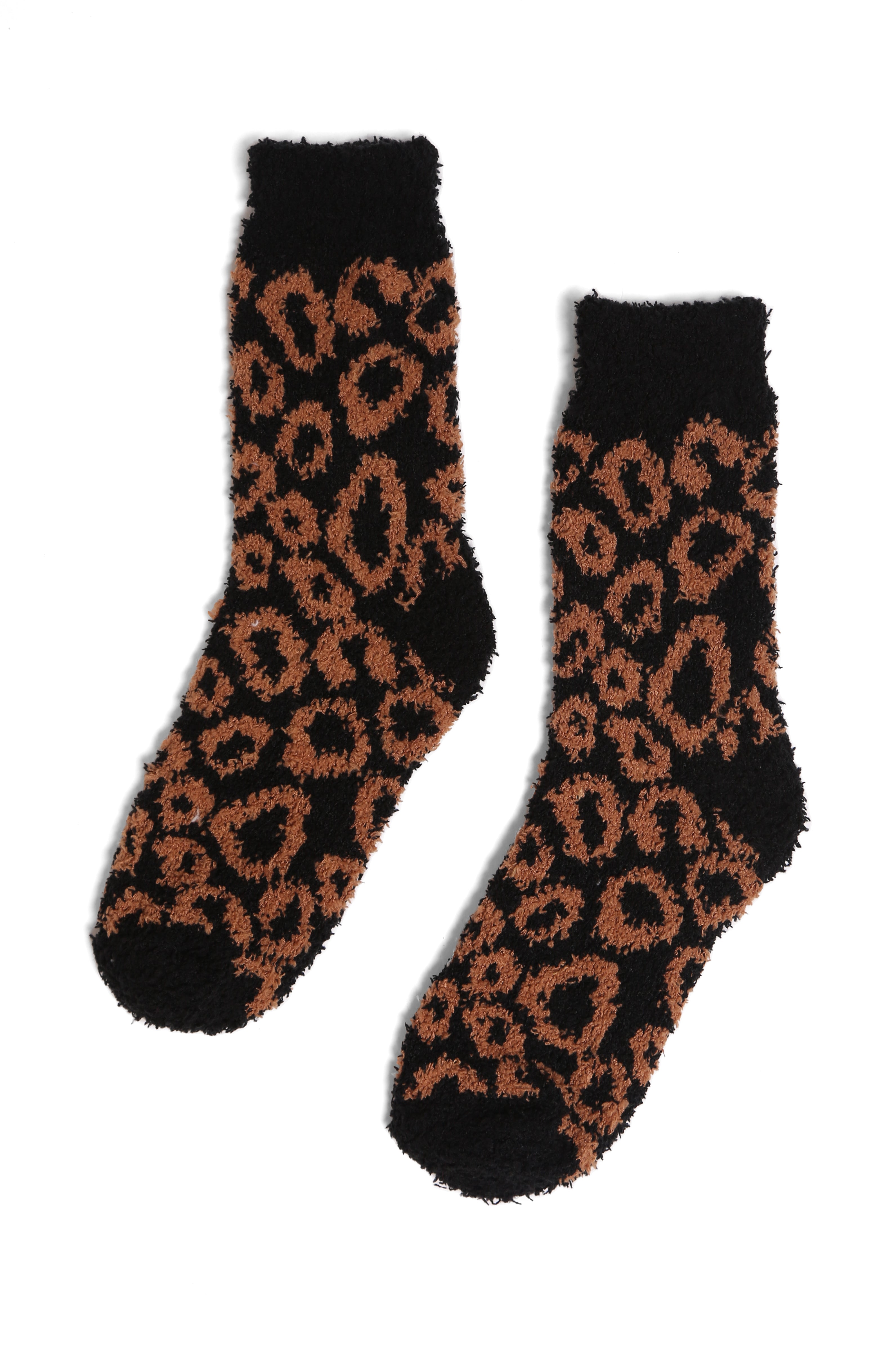 JCS107 - LEOPARD PRINT LUXURY SOFT MINI-CREW SOCKS - 6PC SET