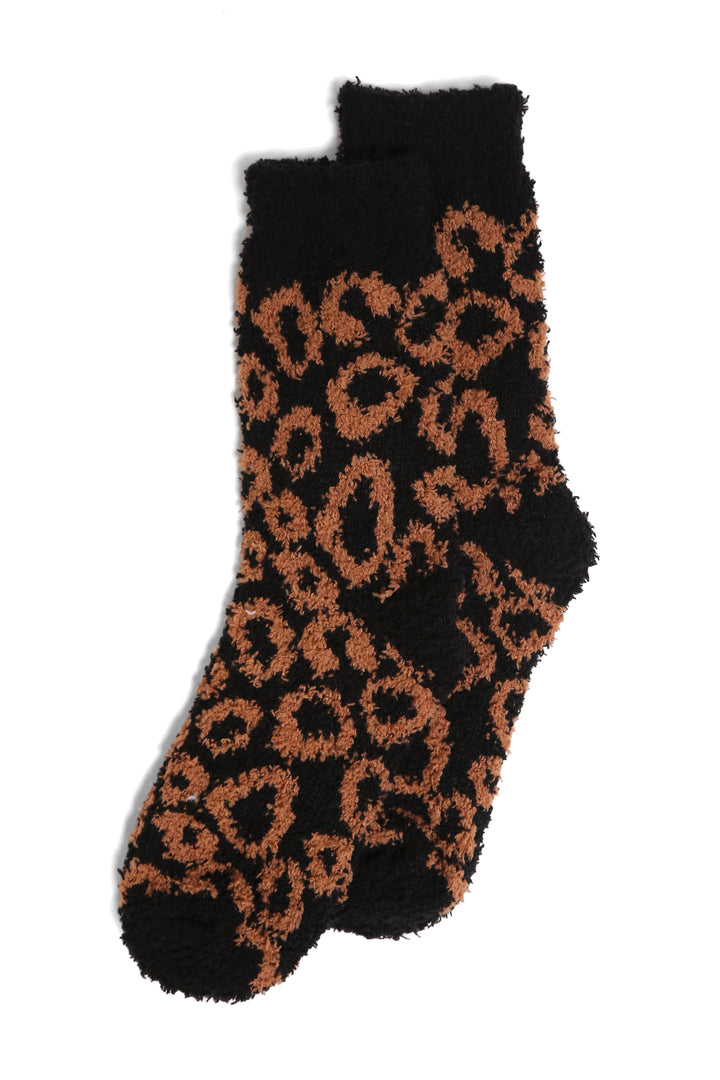 JCS107 - LEOPARD PRINT LUXURY SOFT MINI-CREW SOCKS - 6PC SET