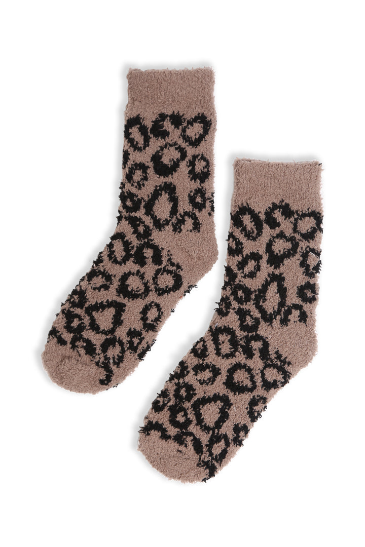 JCS107 - LEOPARD PRINT LUXURY SOFT MINI-CREW SOCKS - 6PC SET