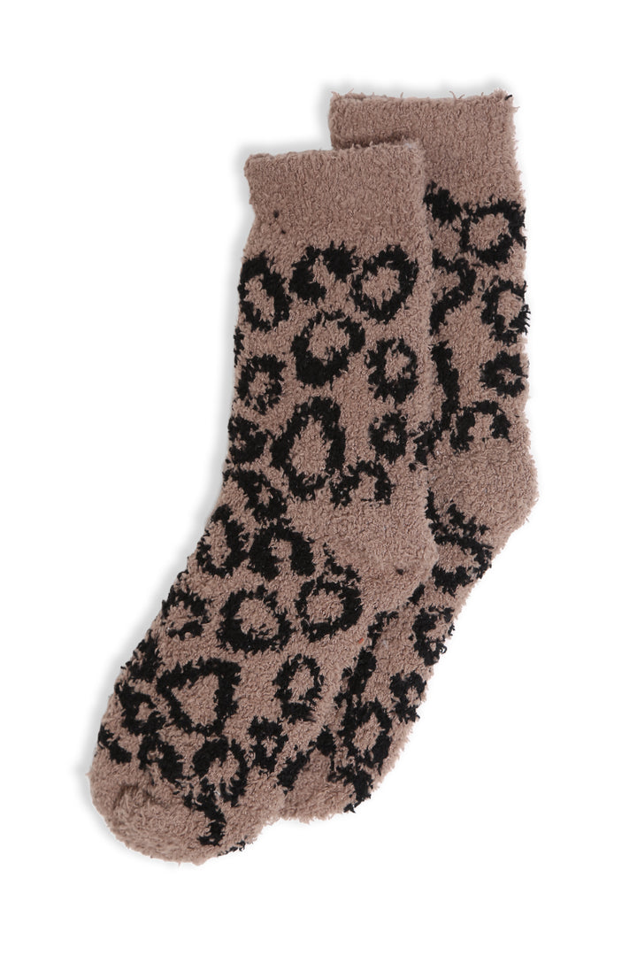 JCS107 - LEOPARD PRINT LUXURY SOFT MINI-CREW SOCKS - 6PC SET