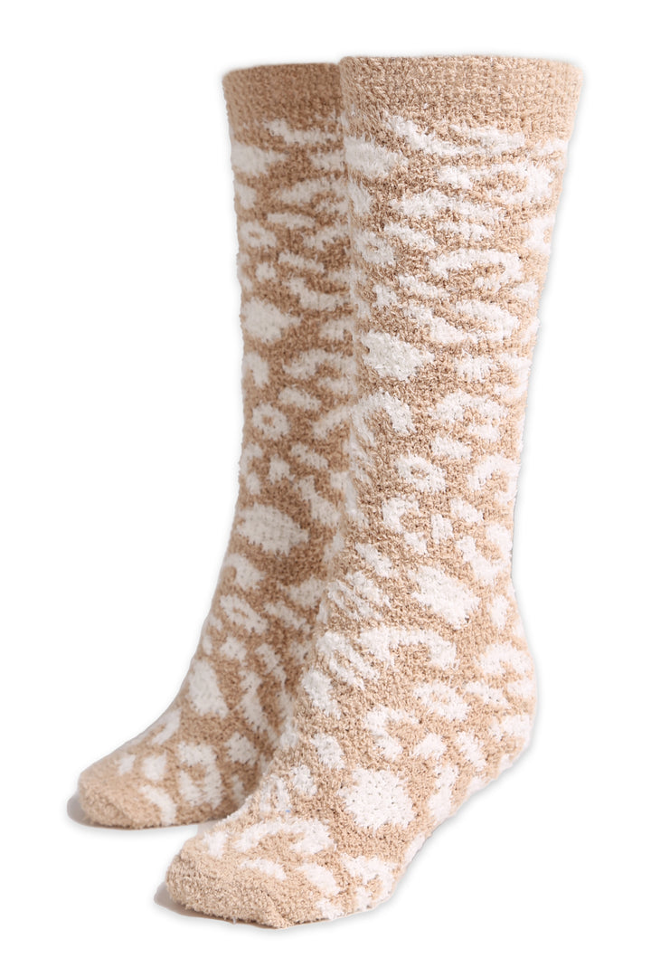 JCS108 - LEOPARD PRINT LUXURY SOFT KNEE-HIGH SOCKS - 6PC SET