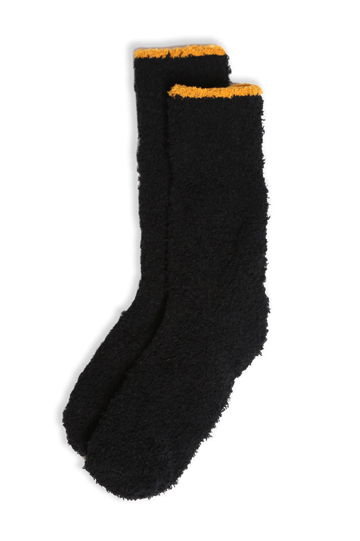 JCS111 - SOLID COLOR LUXURY SOFT MINI-CREW SOCKS W/ COLORED EDGE - 6PC SET