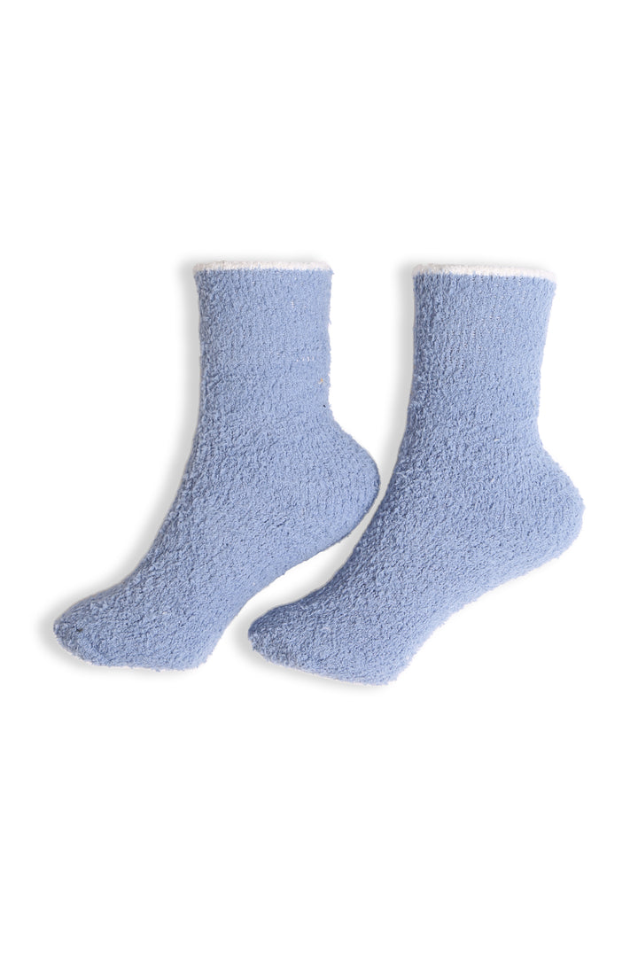 JCS111 - SOLID COLOR LUXURY SOFT MINI-CREW SOCKS W/ COLORED EDGE - 6PC SET
