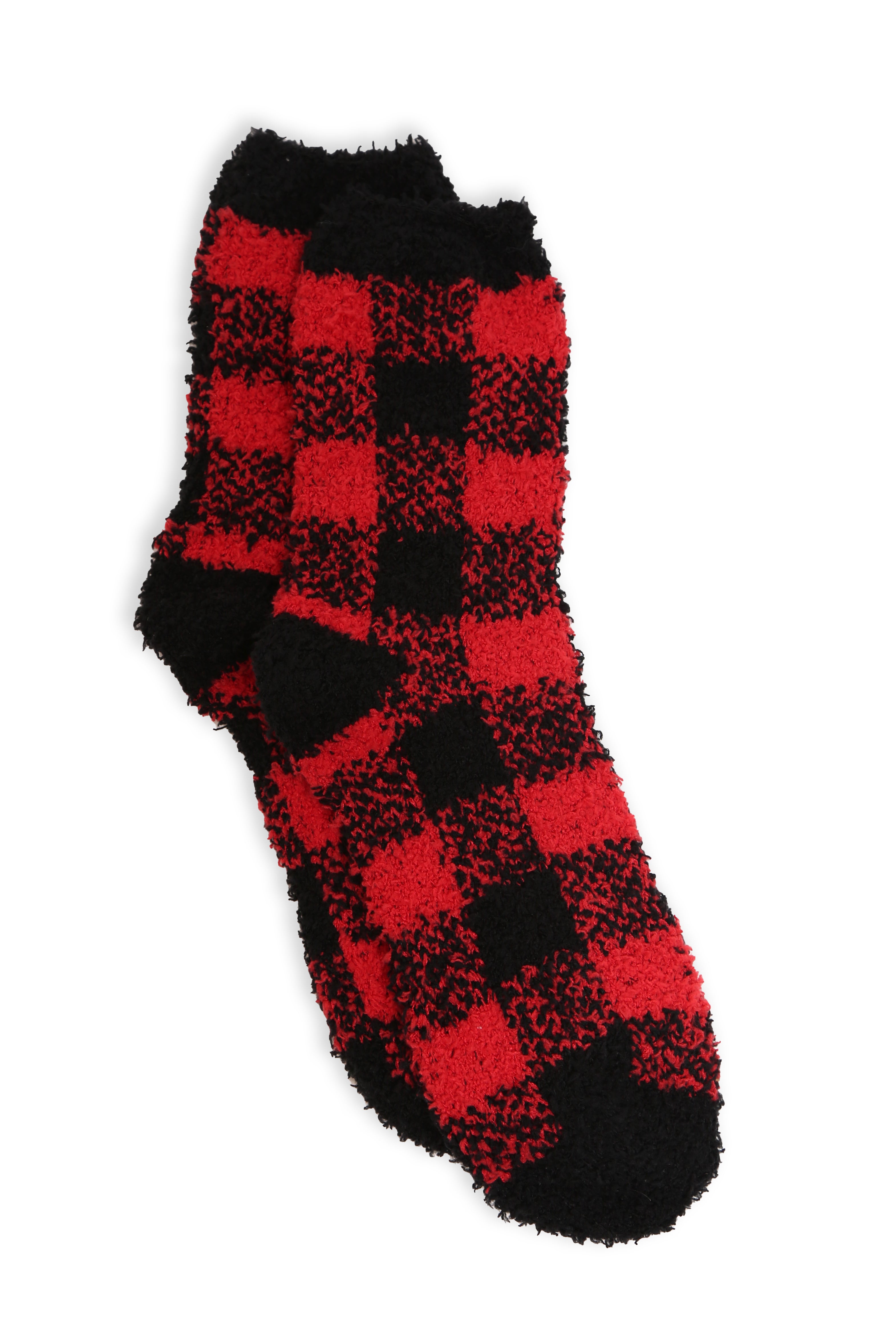 JCS113 - BUFFALO CHECK PATTERN LUXURY SOFT MINI-CREW SOCKS - 6PC SET