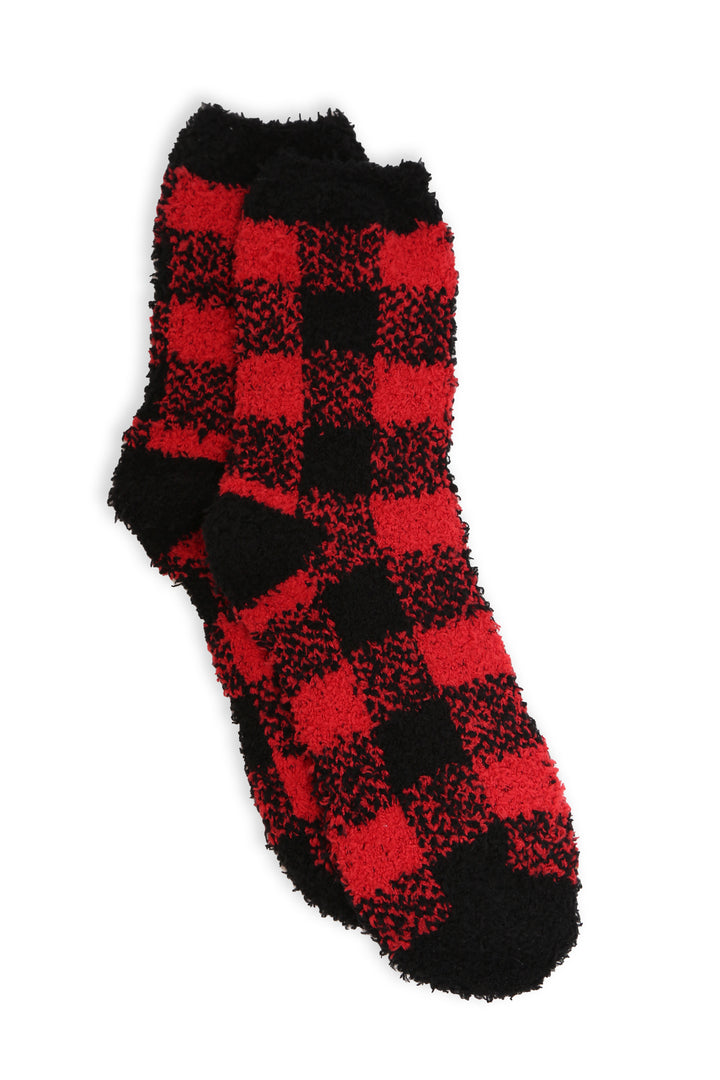 JCS113 - BUFFALO CHECK PATTERN LUXURY SOFT MINI-CREW SOCKS - 6PC SET