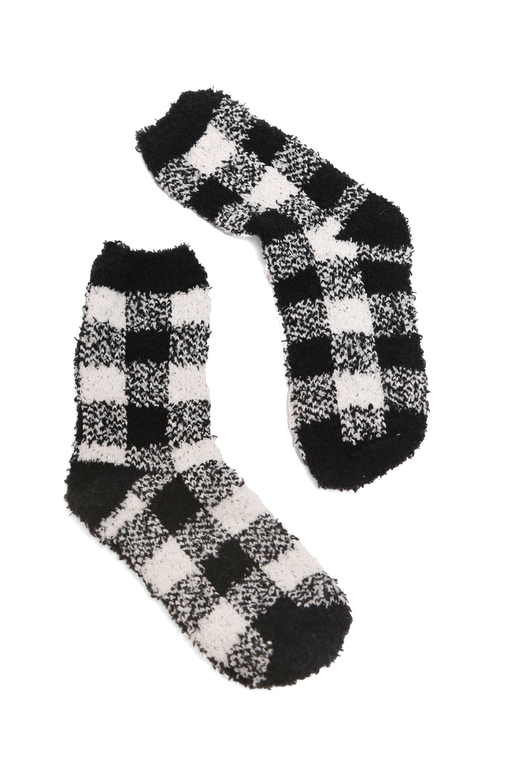 JCS113 - BUFFALO CHECK PATTERN LUXURY SOFT MINI-CREW SOCKS - 6PC SET