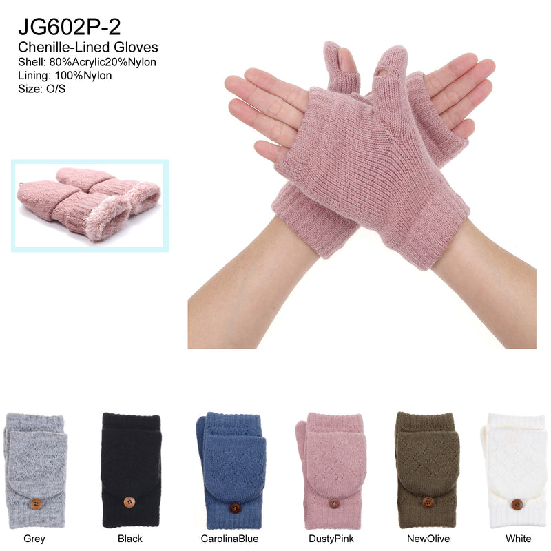 JG602P - One Dozen Ladies Convertible Fingerless Gloves
