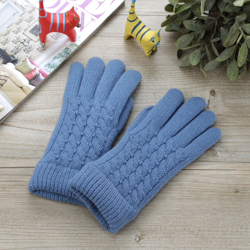 JG622P - One Dozen Ladies Knit Double Layer Fur Lining Knit Gloves