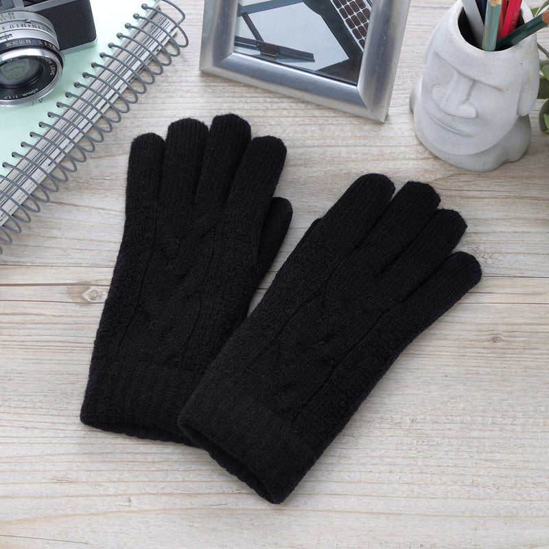 JG701 - One Dozen Ladies Double Layer Lining Kint Gloves