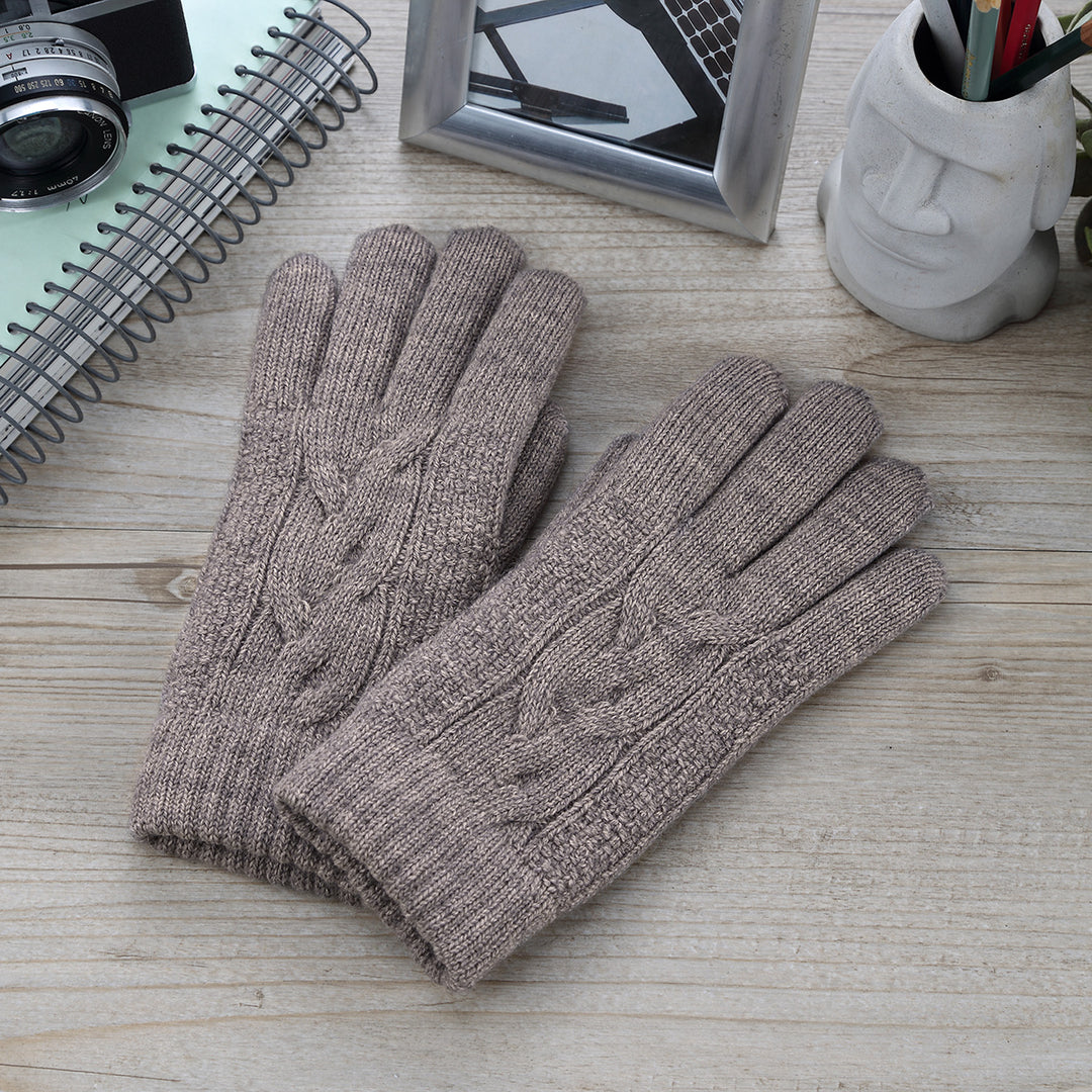 JG701 - One Dozen Ladies Double Layer Lining Kint Gloves