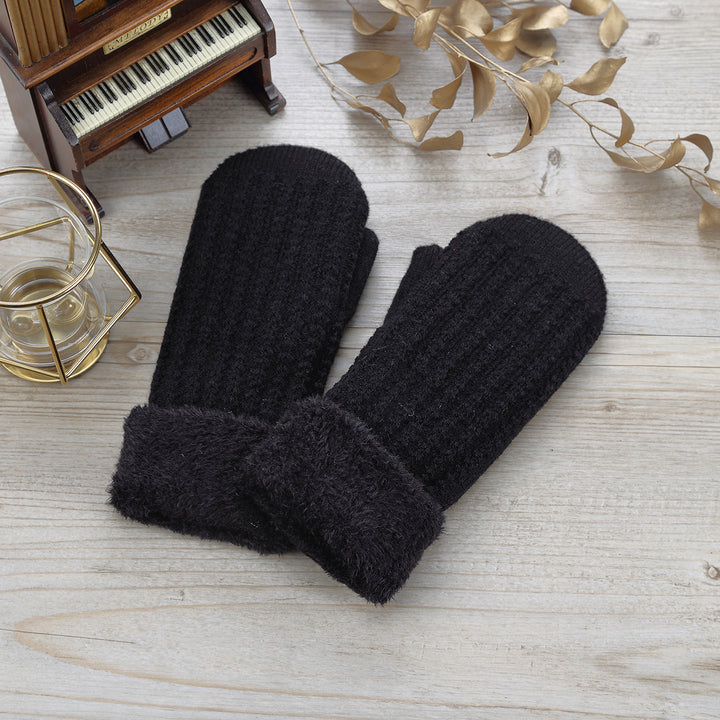JG715M - One Dozen Toasty Warm Fleece Lined Knit Mittens Gloves