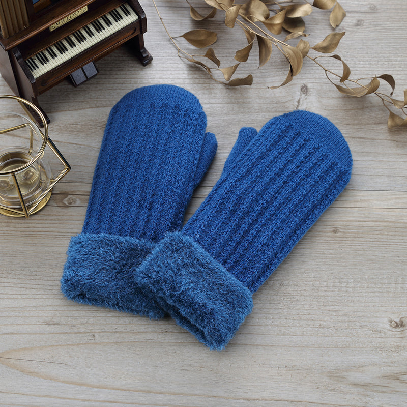 JG715M - One Dozen Toasty Warm Fleece Lined Knit Mittens Gloves