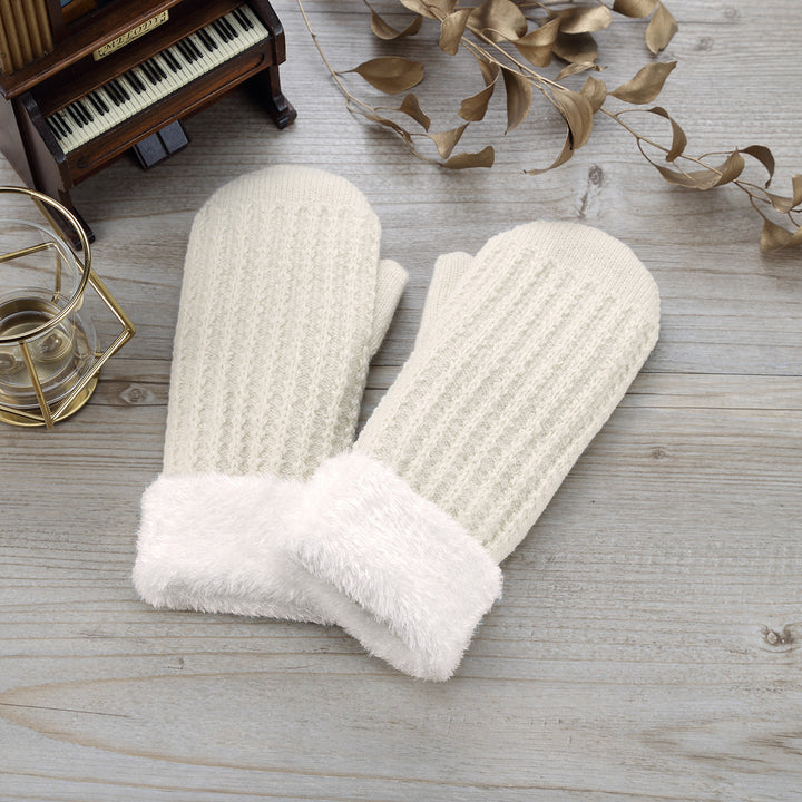 JG715M - One Dozen Toasty Warm Fleece Lined Knit Mittens Gloves