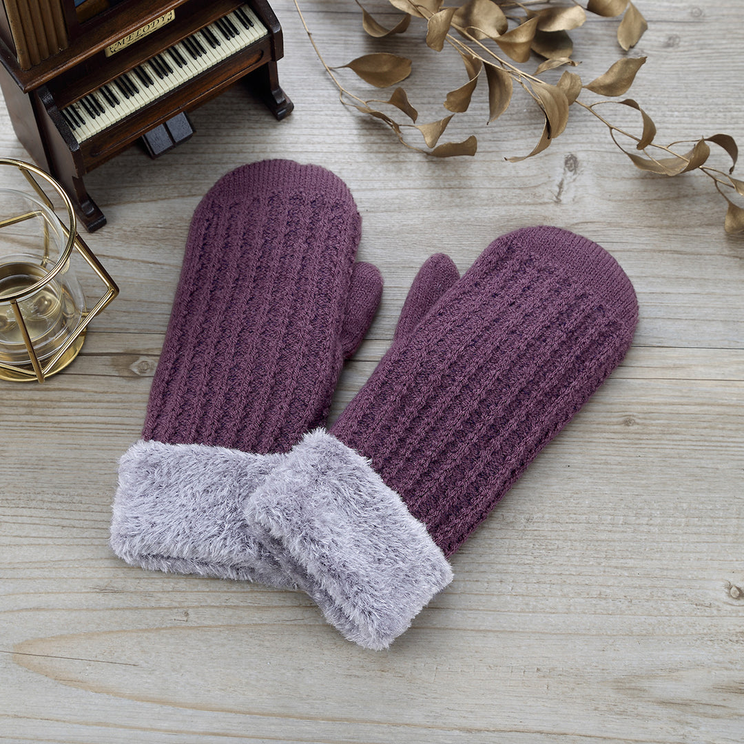 JG715M - One Dozen Toasty Warm Fleece Lined Knit Mittens Gloves