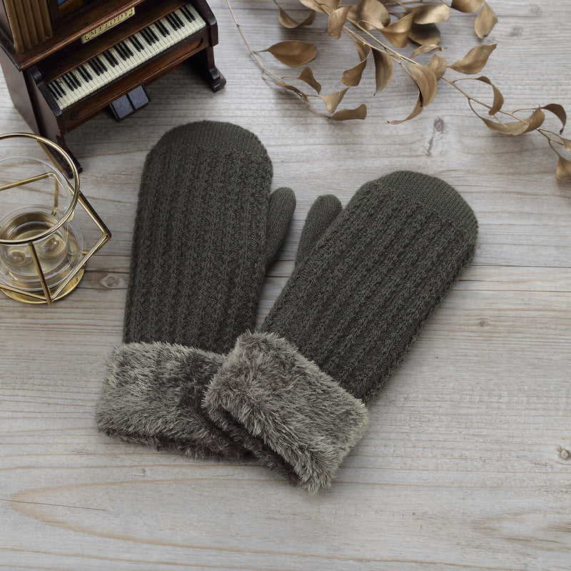 JG715M - One Dozen Toasty Warm Fleece Lined Knit Mittens Gloves