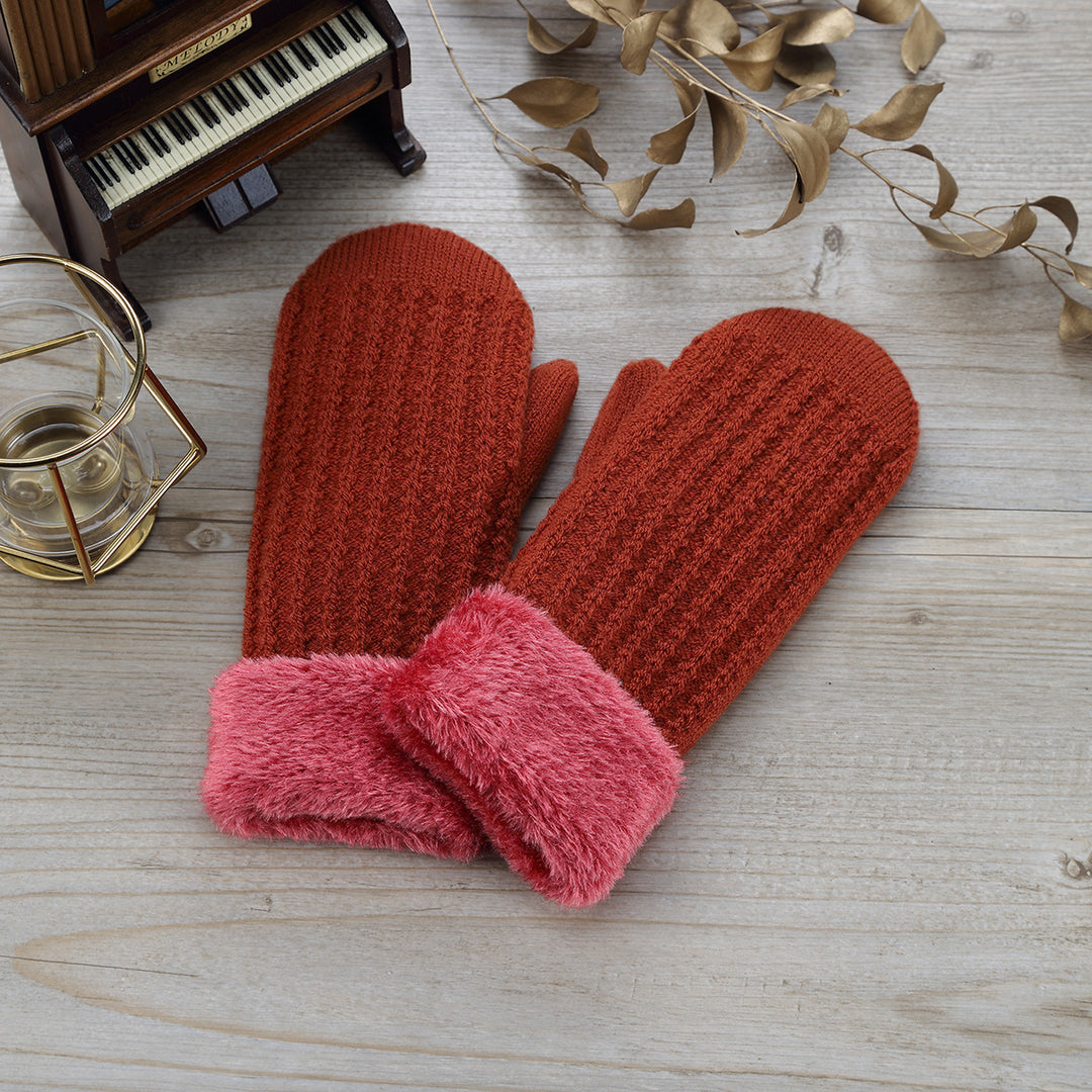 JG715M - One Dozen Toasty Warm Fleece Lined Knit Mittens Gloves