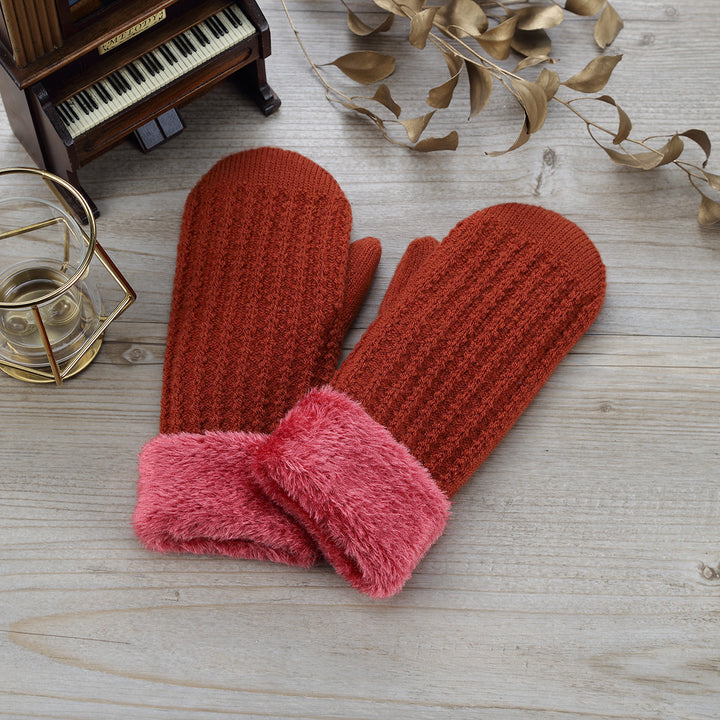 JG715M - One Dozen Toasty Warm Fleece Lined Knit Mittens Gloves