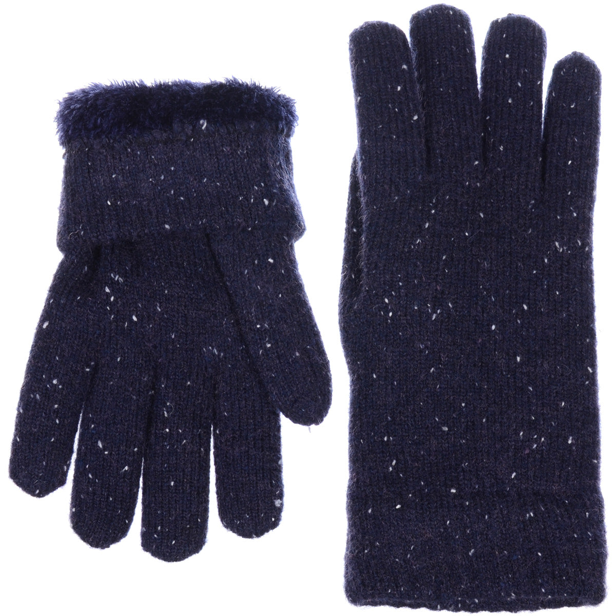 JG721 - One Dozen Ladies Toasty Warm Plush fleece Lined Knit Glove in Glitter