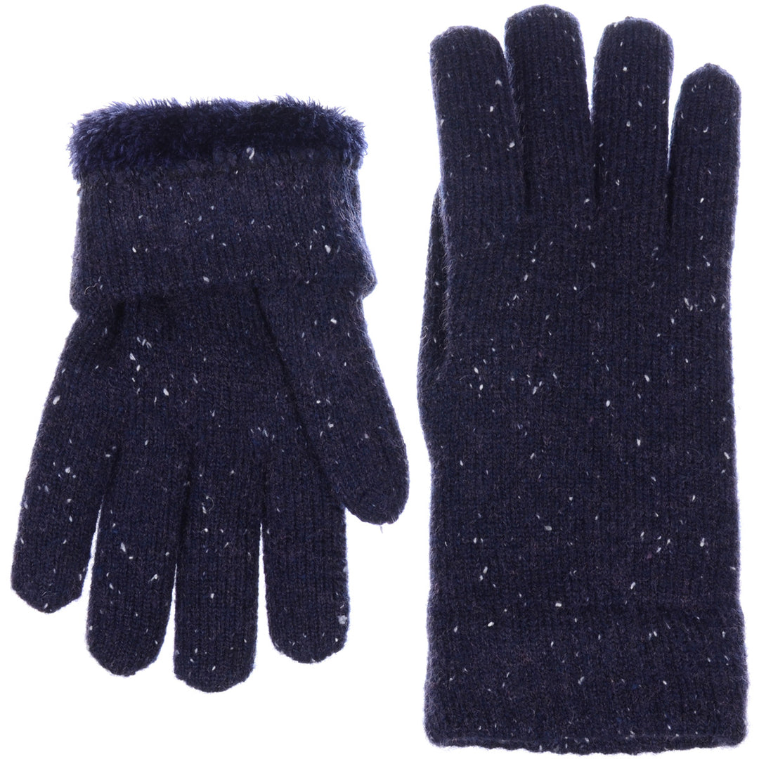 JG721 - One Dozen Ladies Toasty Warm Plush fleece Lined Knit Glove in Glitter