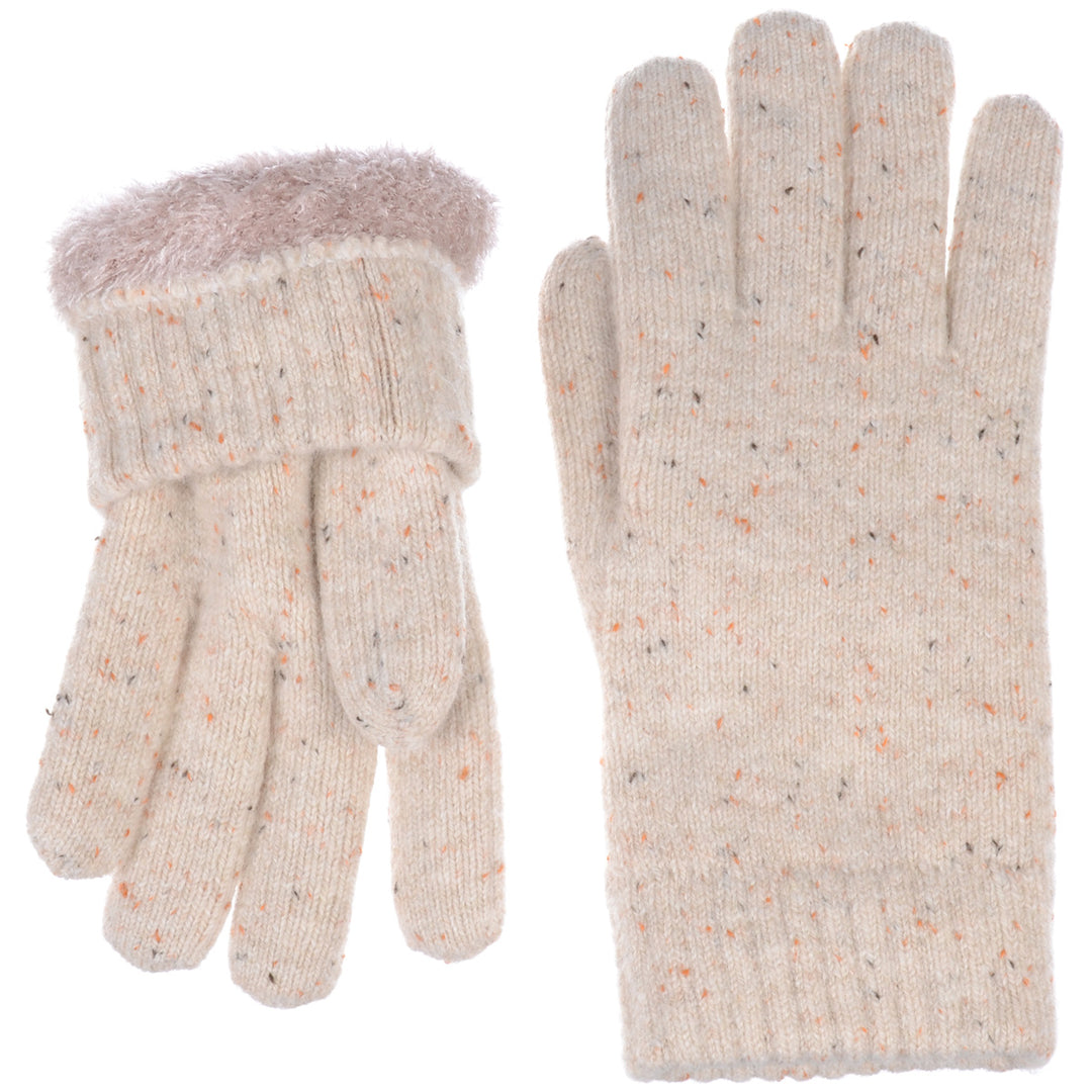 JG721 - One Dozen Ladies Toasty Warm Plush fleece Lined Knit Glove in Glitter