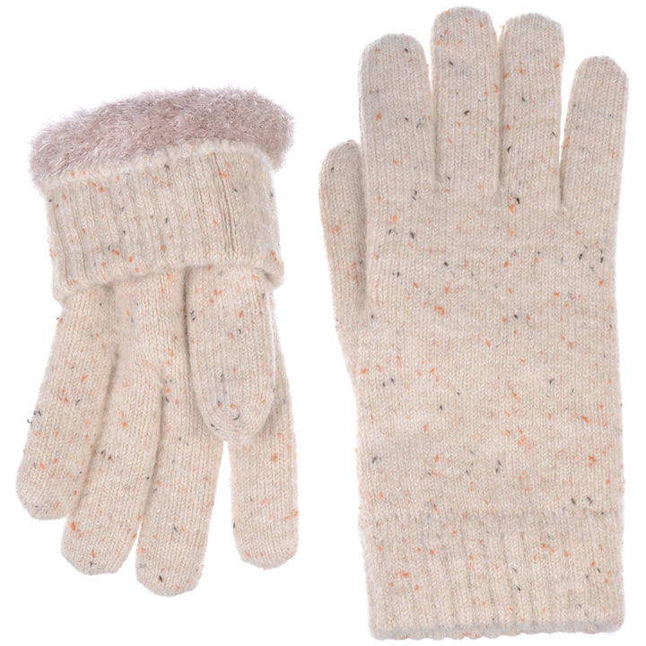 JG721 - One Dozen Ladies Toasty Warm Plush fleece Lined Knit Glove in Glitter