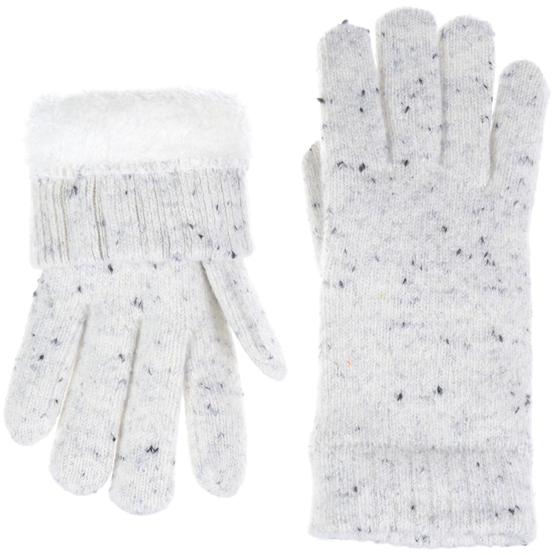 JG721 - One Dozen Ladies Toasty Warm Plush fleece Lined Knit Glove in Glitter