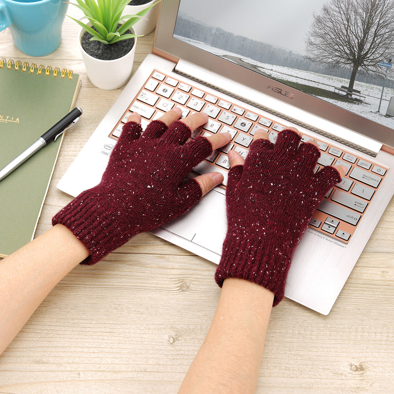 JG723 - One Dozen Heather Knit Finger less Gloves