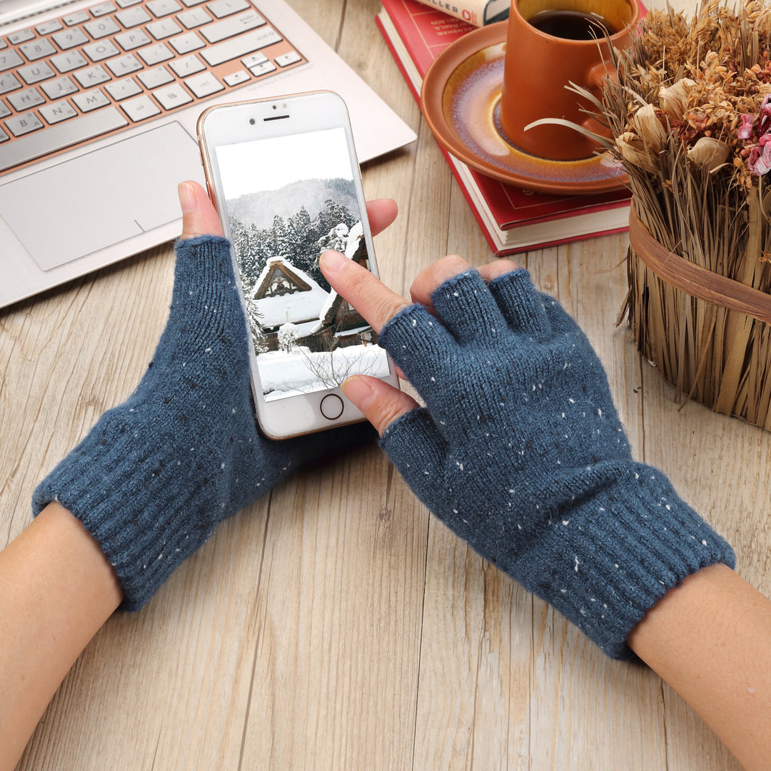 JG723 - One Dozen Heather Knit Finger less Gloves