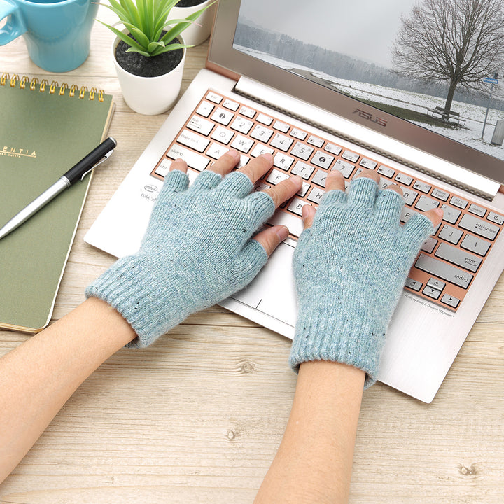 JG723 - One Dozen Heather Knit Finger less Gloves