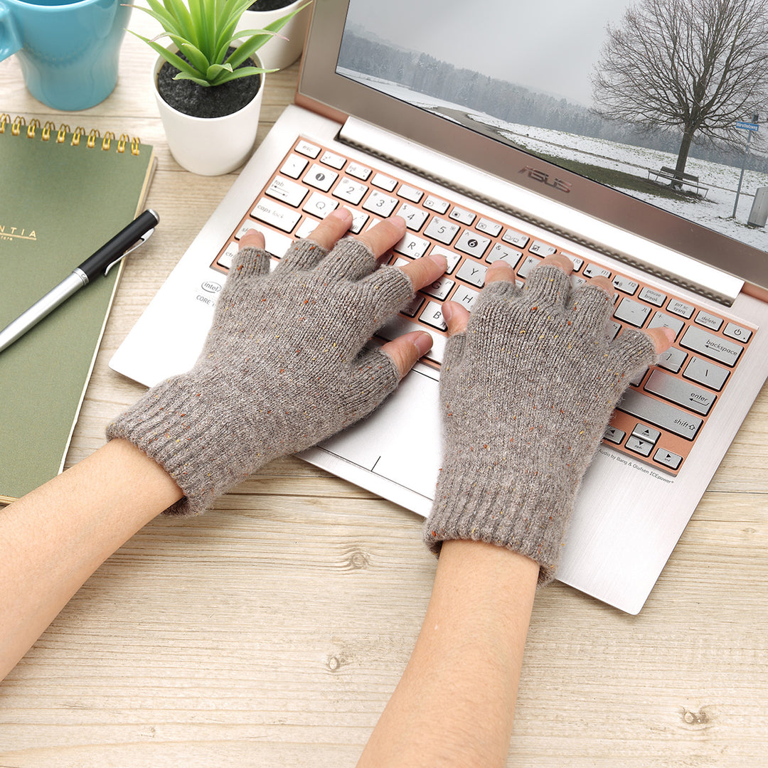JG723 - One Dozen Heather Knit Finger less Gloves