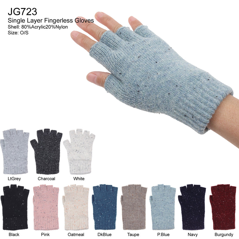 JG723 - One Dozen Heather Knit Finger less Gloves