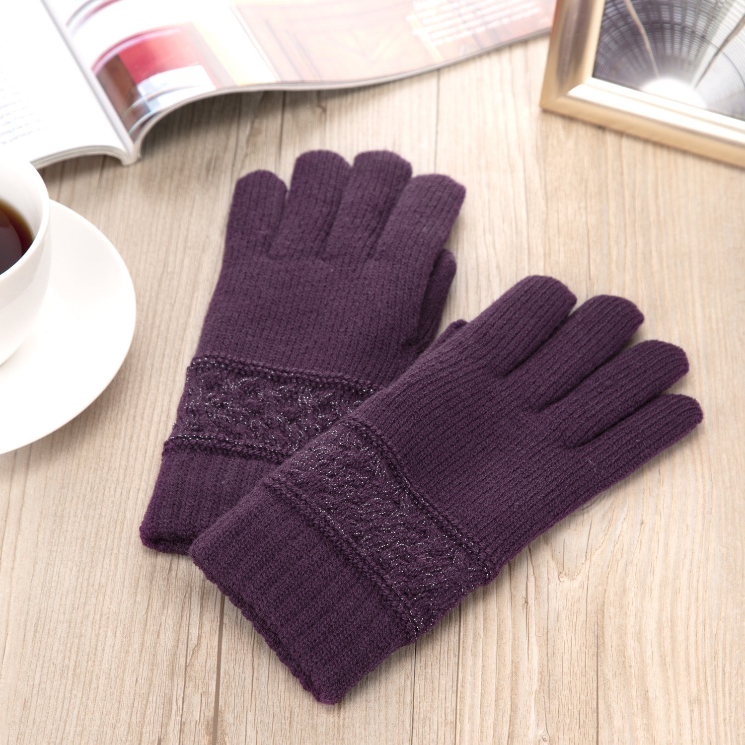 JG731 - One Dozen Ladies Double Layer Lining Knit Gloves