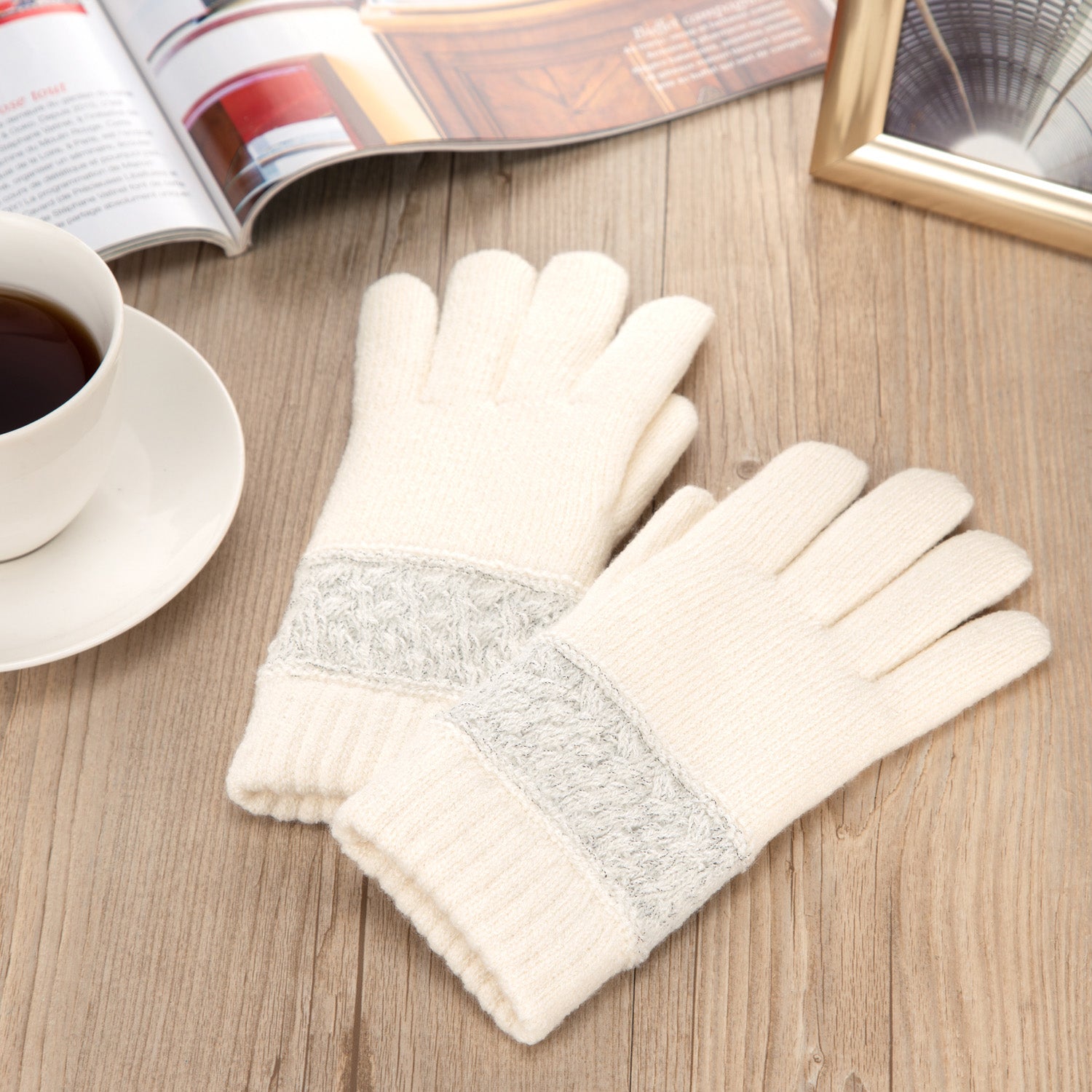 JG731 - One Dozen Ladies Double Layer Lining Knit Gloves
