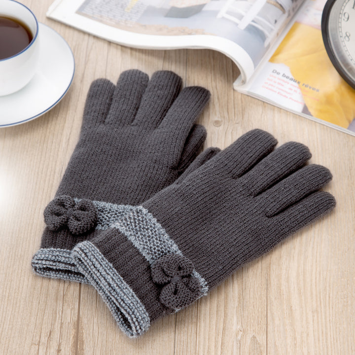 JG732 - One Dozen Ladies Double Layer Lining Knit Gloves