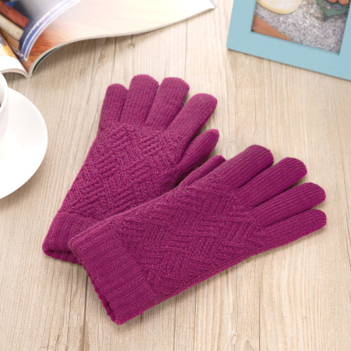 JG733 - One Dozen Ladies Double Layer Lining Knit Gloves