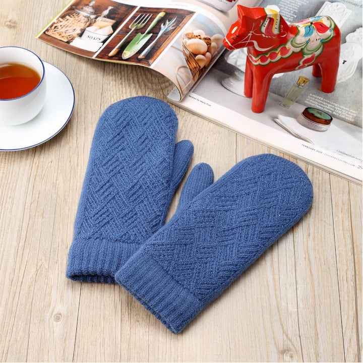 JG733M - One Dozen Toasty Warm Chevron Fleece Lined Knit Mittens Gloves