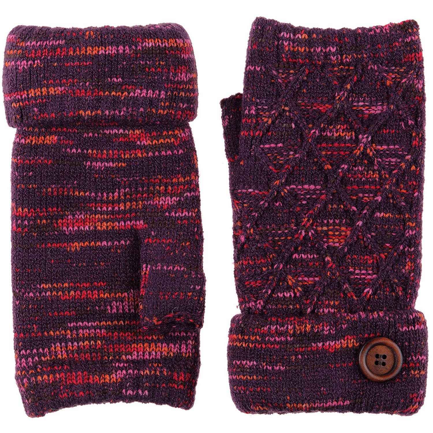 JG739 - One Dozen Ladies Fingerless Double Layer Fur Lining Knit Gloves