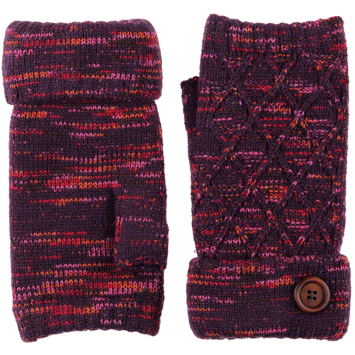 JG739 - One Dozen Ladies Fingerless Double Layer Fur Lining Knit Gloves