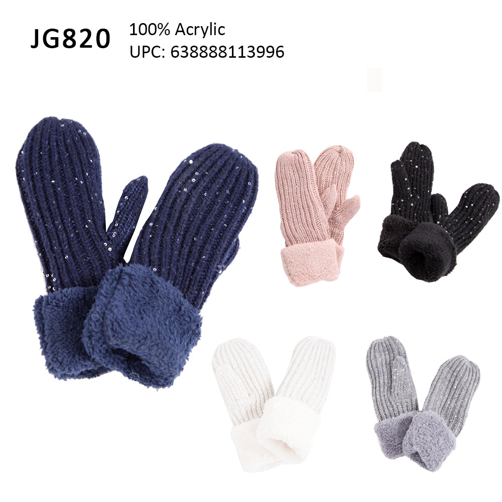 JG820 - One Dozen Ladies Mitten Gloves